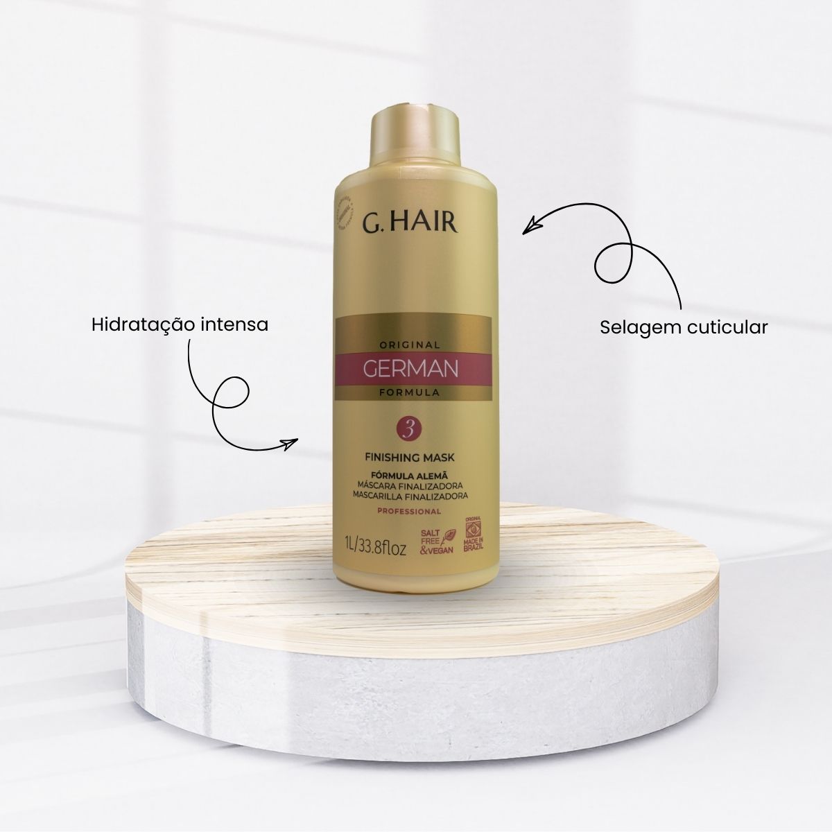 Kit G.Hair Escova Progressiva Alemã 3 (3 x 1 Litro)