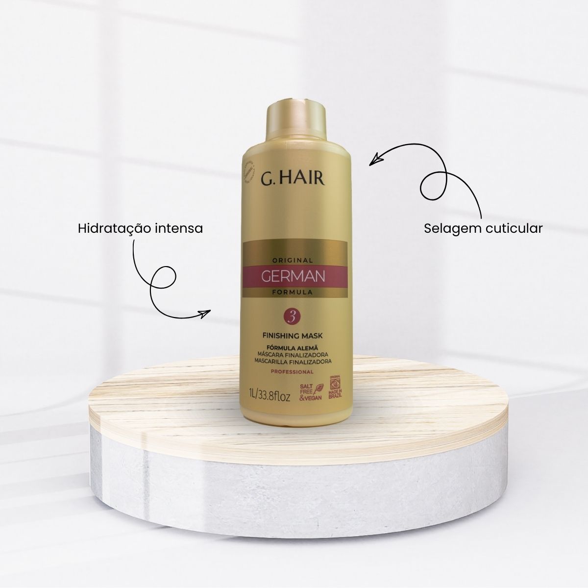 Kit G.Hair Escova Progressiva Alemã 4 (3 x 1 Litro)