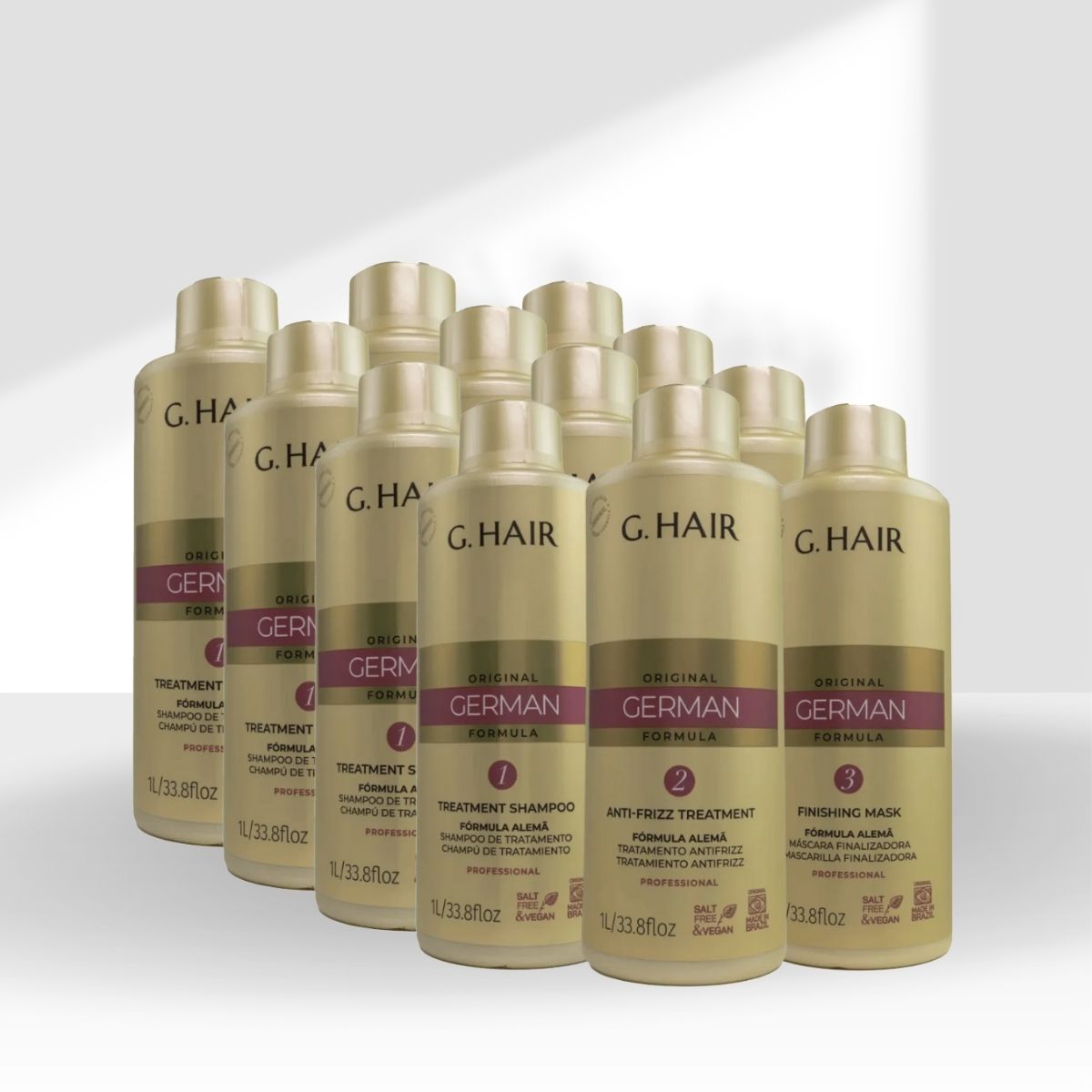 Kit G.Hair Escova Progressiva Alemã 4 (3 x 1 Litro)