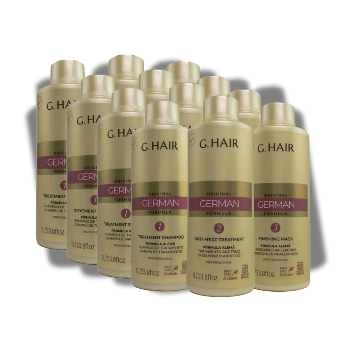 Kit G.Hair Escova Progressiva Alemã 4 (3 x 1 Litro)