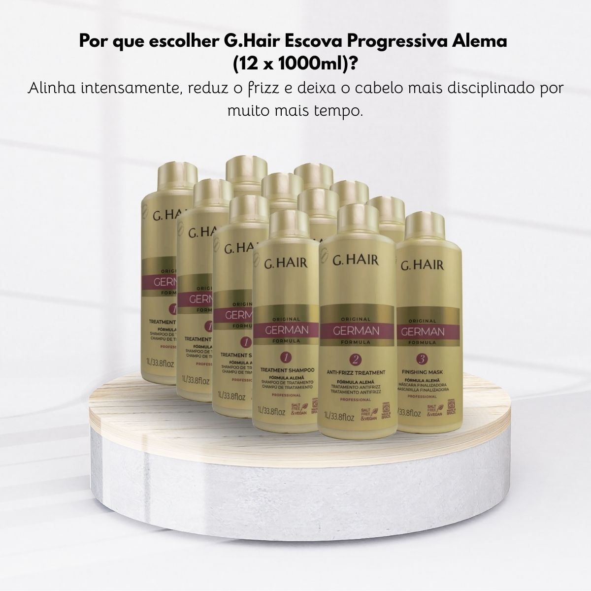 Kit G.Hair Escova Progressiva Alemã 4 (3 x 1 Litro)