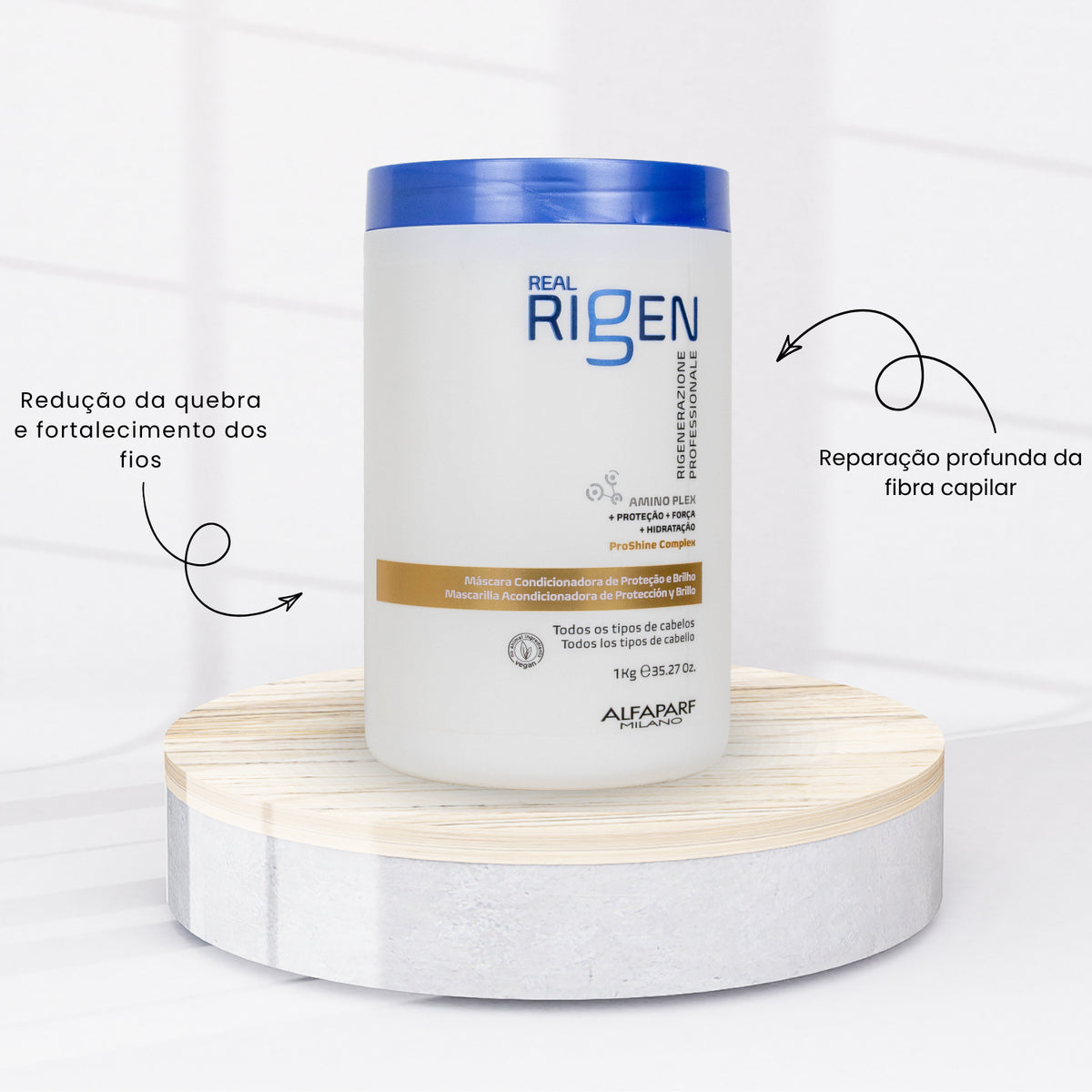 Máscara Alfaparf Real Rigen Condicionadora Reparadora 1000 g