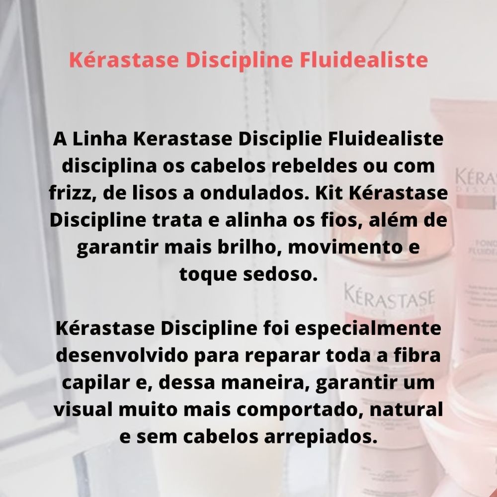 Kit Kérastase Discipline Fluidissime Keratine Shampoo + Condicionador + Máscara +Thermique