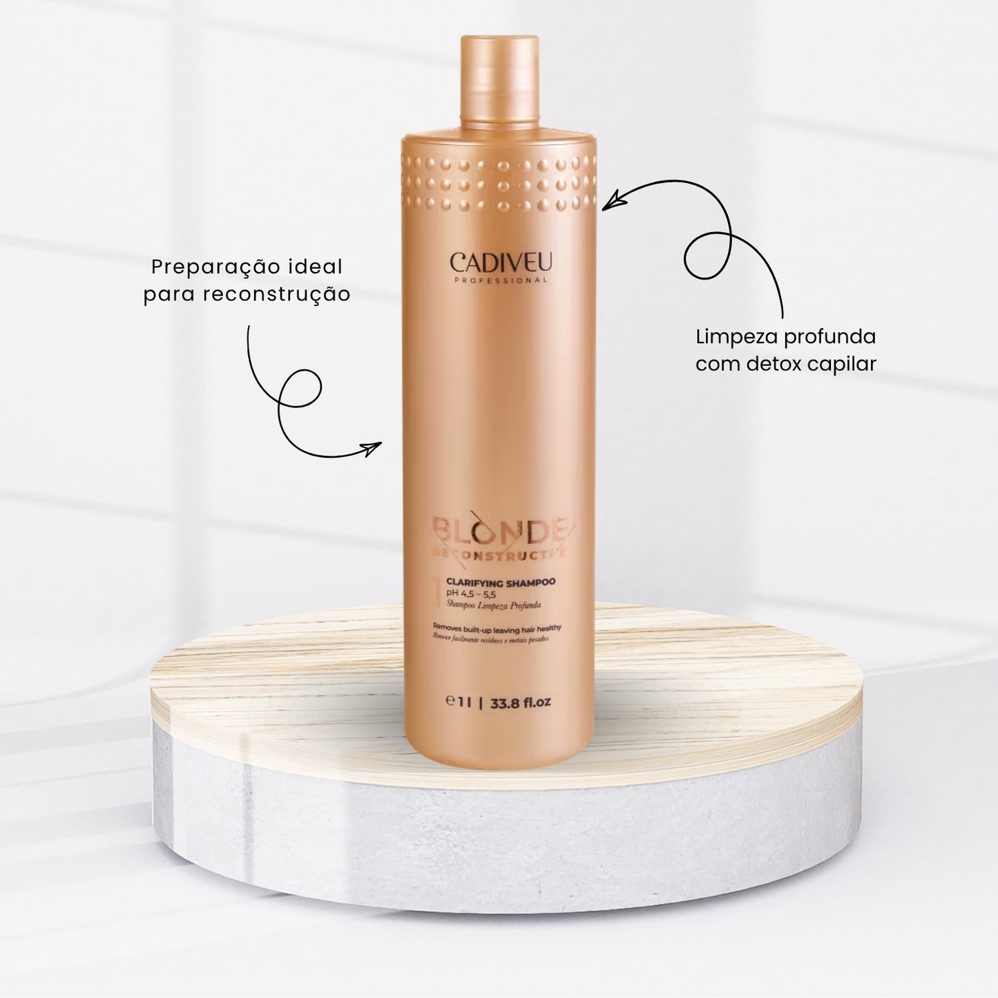 Shampoo Cadiveu Blonde Reconstructor Clarify Limpeza Profunda 1 Litro