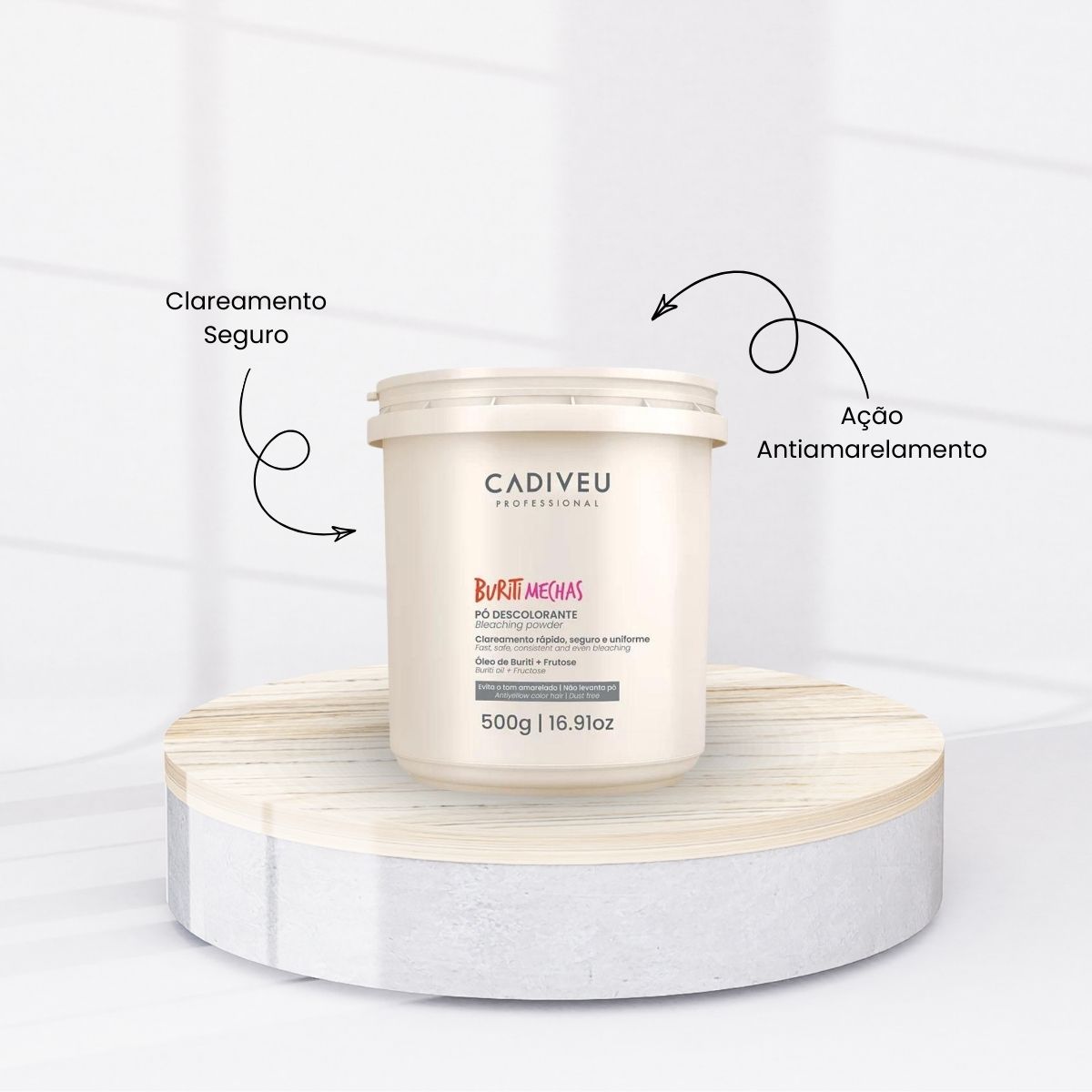 Kit Cadiveu Buriti Mechas Pó Descolorante 500 g + OX 30 Volume 900 ml