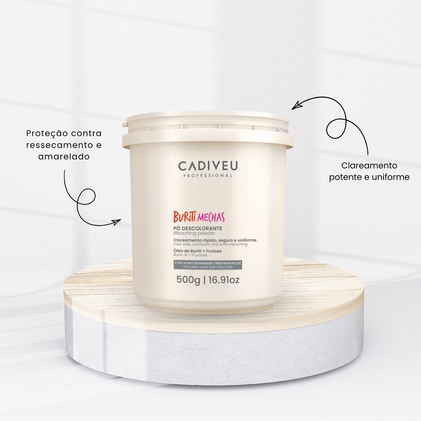 Kit Cadiveu Buriti Mechas Pó Descolorante 500 g + OX 20 Volume 900 ml