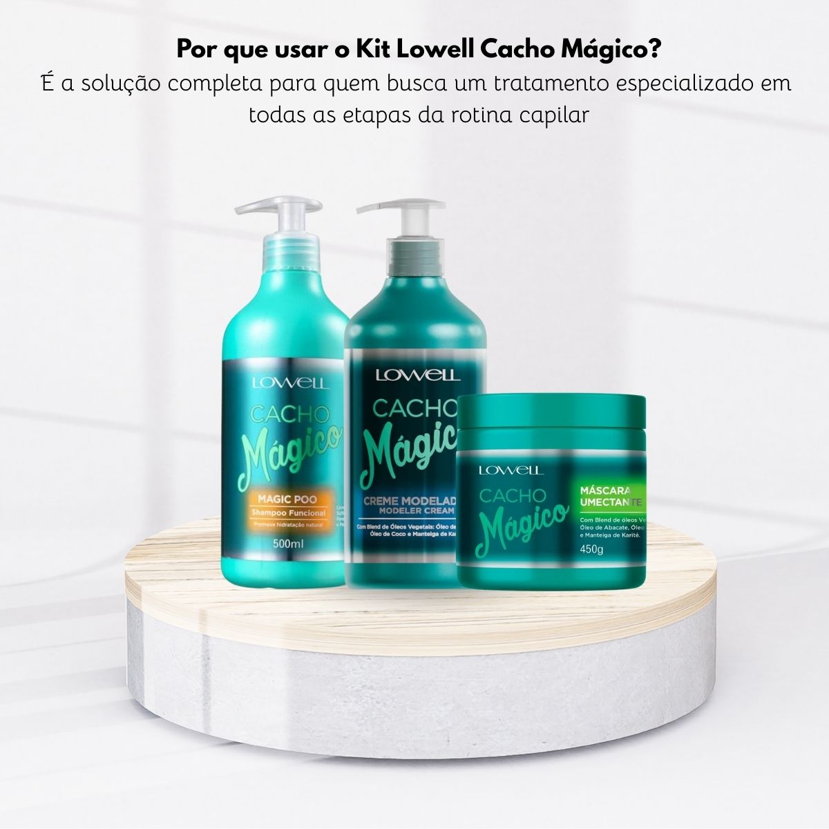 Kit Lowell Cacho Mágico Shampoo 500 ml + Máscara 450 g + Ativador 500 ml