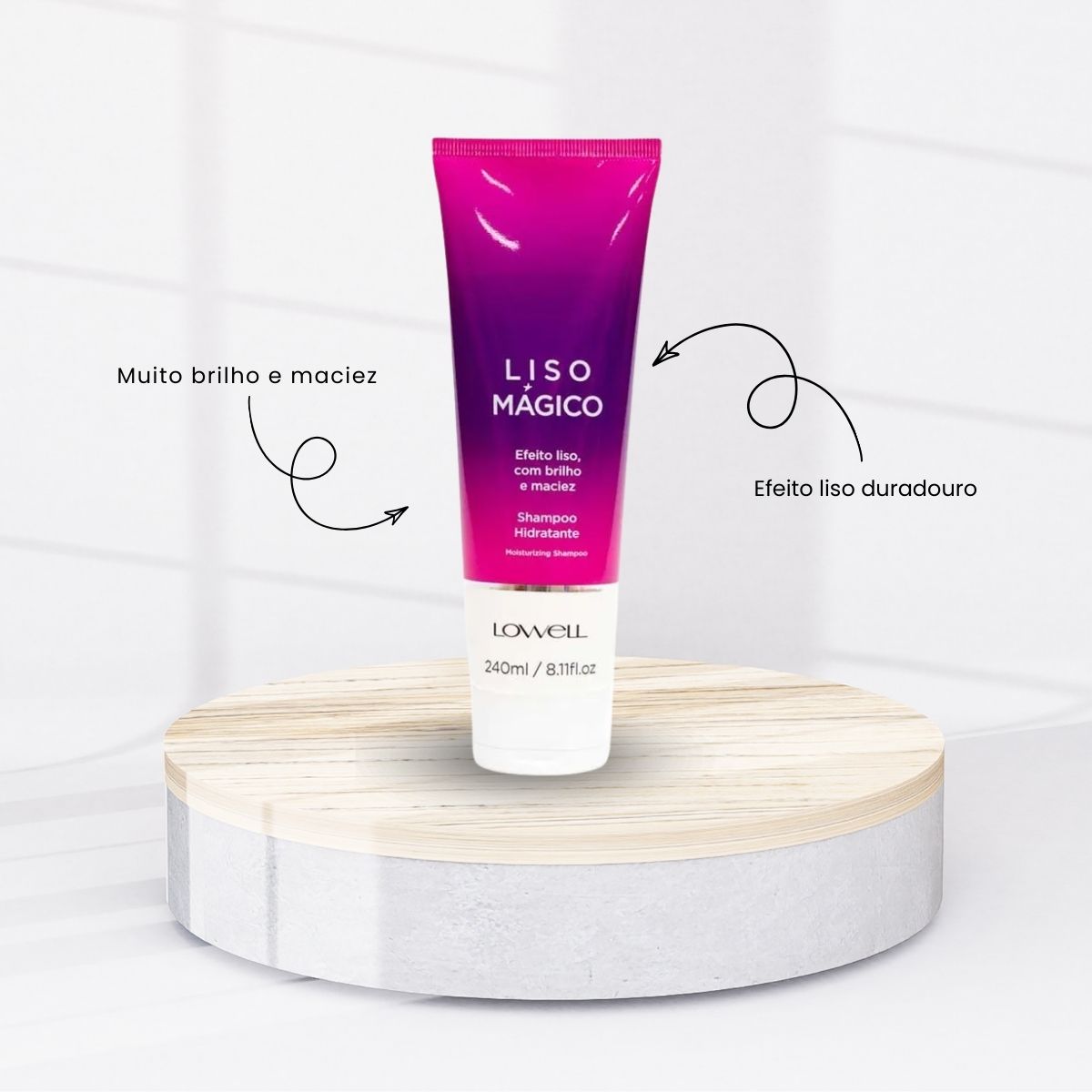 Kit Lowell Keeping Liss Liso Mágico Shampoo 240 ml + Condicionador 200 ml + Termoativo 200 ml