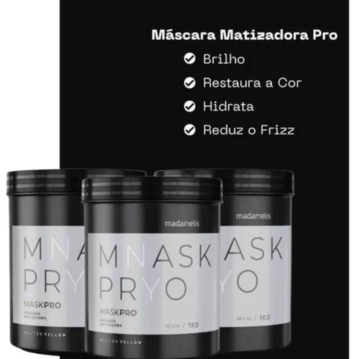 Kit Madamelis Máscara Pro Matizadora Neuter Yellow (3 x 1 Kg)