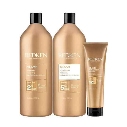 Kit Redken All Soft Shampoo + Condicionador 1 Litro + Máscara 250 ml