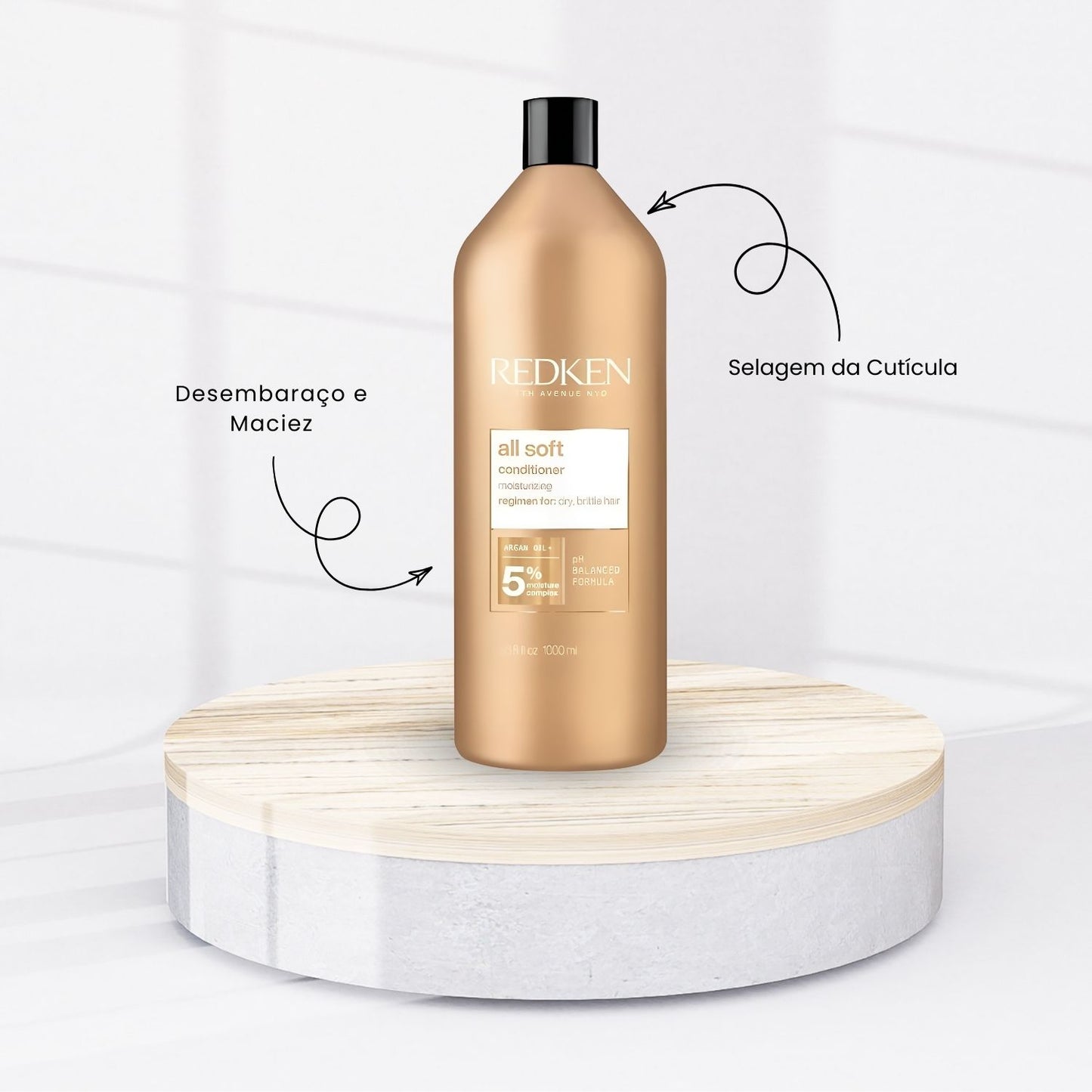 Kit Redken All Soft Shampoo + Condicionador 1 Litro + Máscara 250 ml