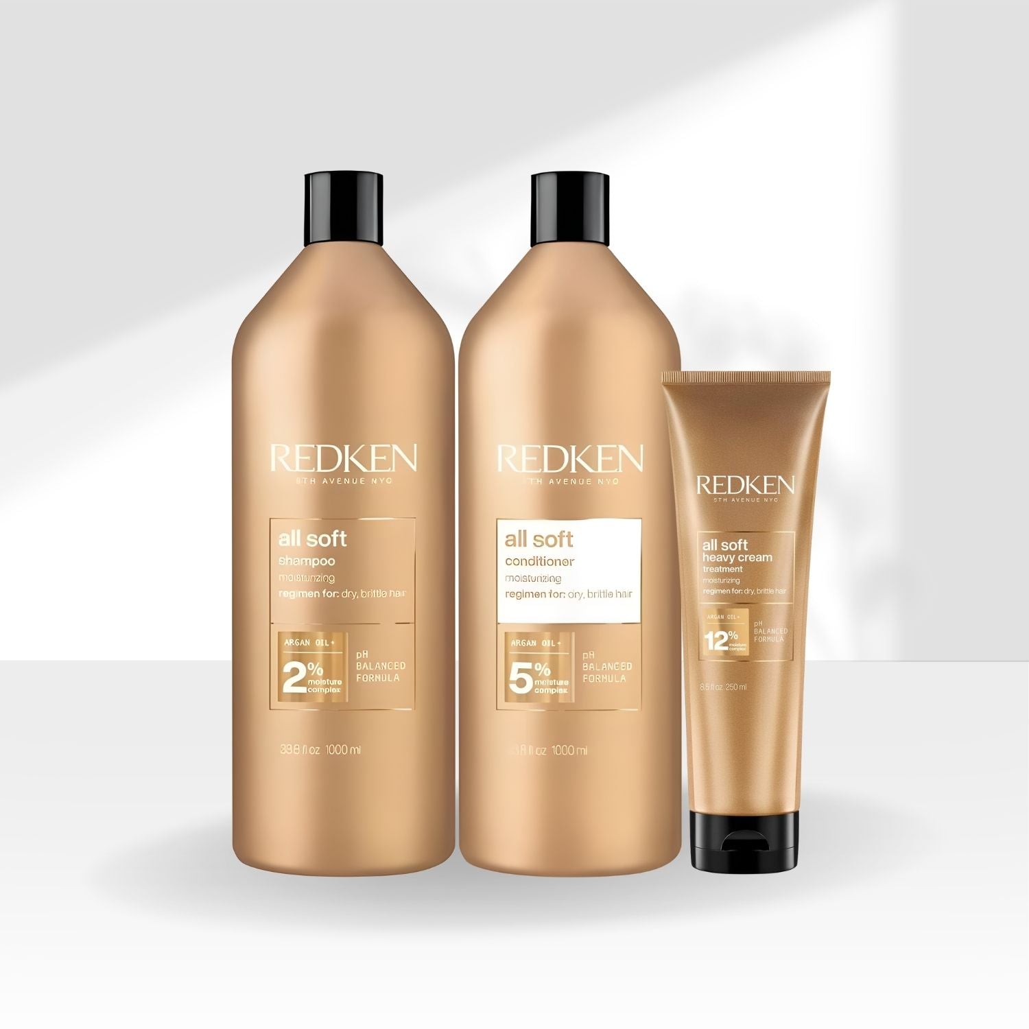 Kit Redken All Soft Shampoo + Condicionador 1 Litro + Máscara 250