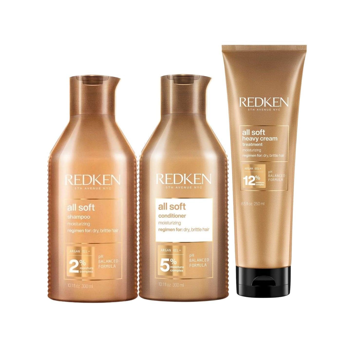 Kit Redken All Soft Shampoo + Condicionador 300 ml + Máscara 250 ml