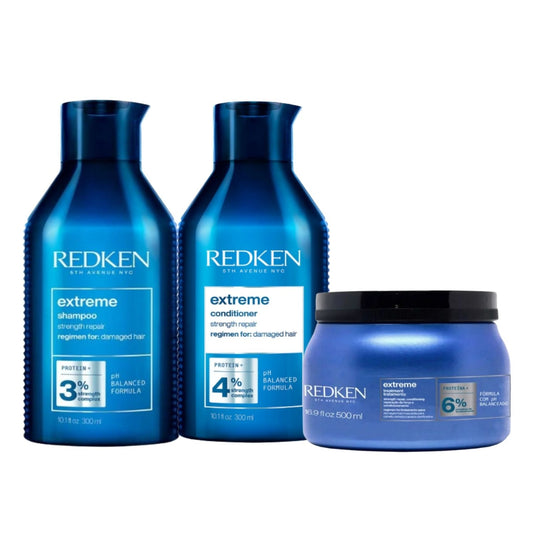 Kit Redken Extreme Shampoo 300 ml + Condicionador 300 ml + Máscara Capilar 500 ml