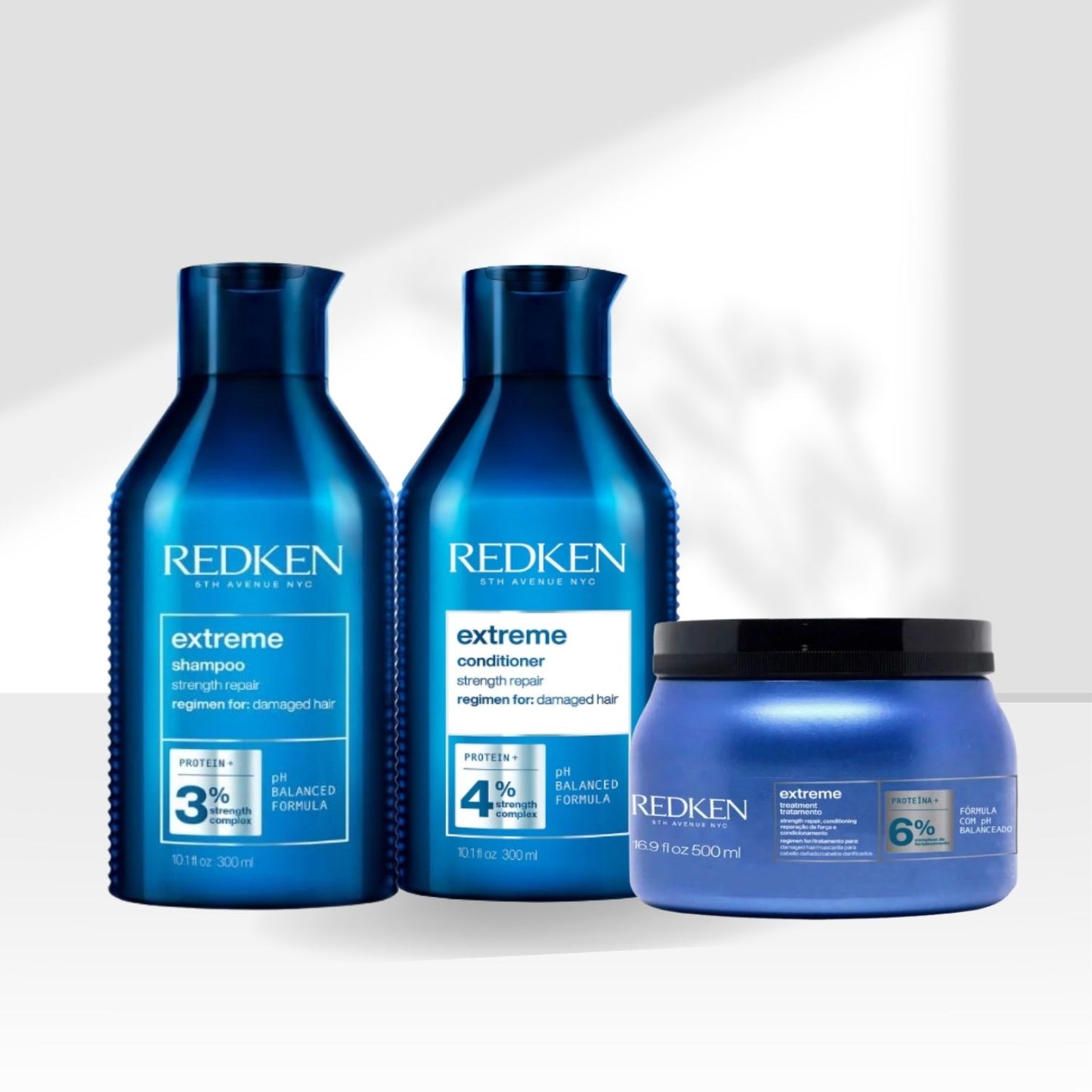Kit Redken Extreme Shampoo 300 ml + Condicionador 300 ml + Máscara Capilar 500 ml