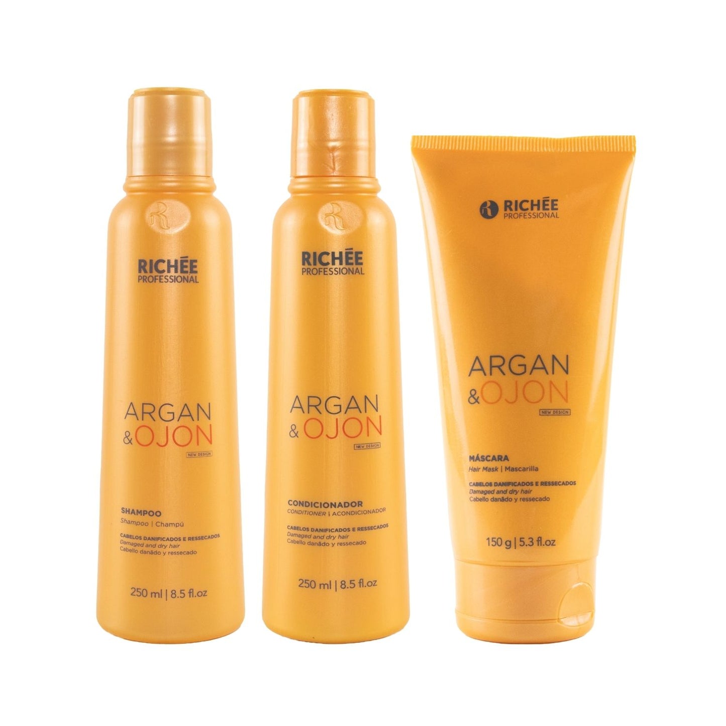 Kit Richée Argan e Ojon Shampoo 250 ml + Condicionador 250 ml + Máscara 150 g