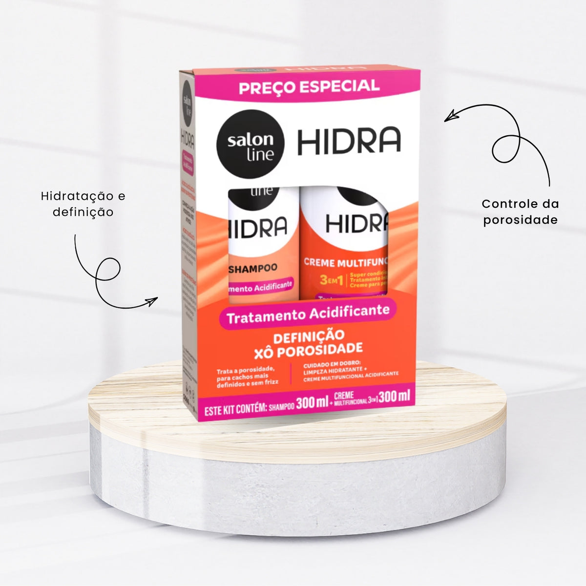 Kit Salon Line Shampoo e Creme  Hidra Acidificante Xô Porosidade