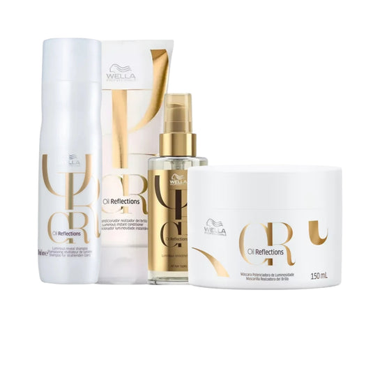 Kit Wella Oil Reflections Shampoo 250 ml + Condicionador 200 ml + Máscara 150 ml + Oleo 100 ml