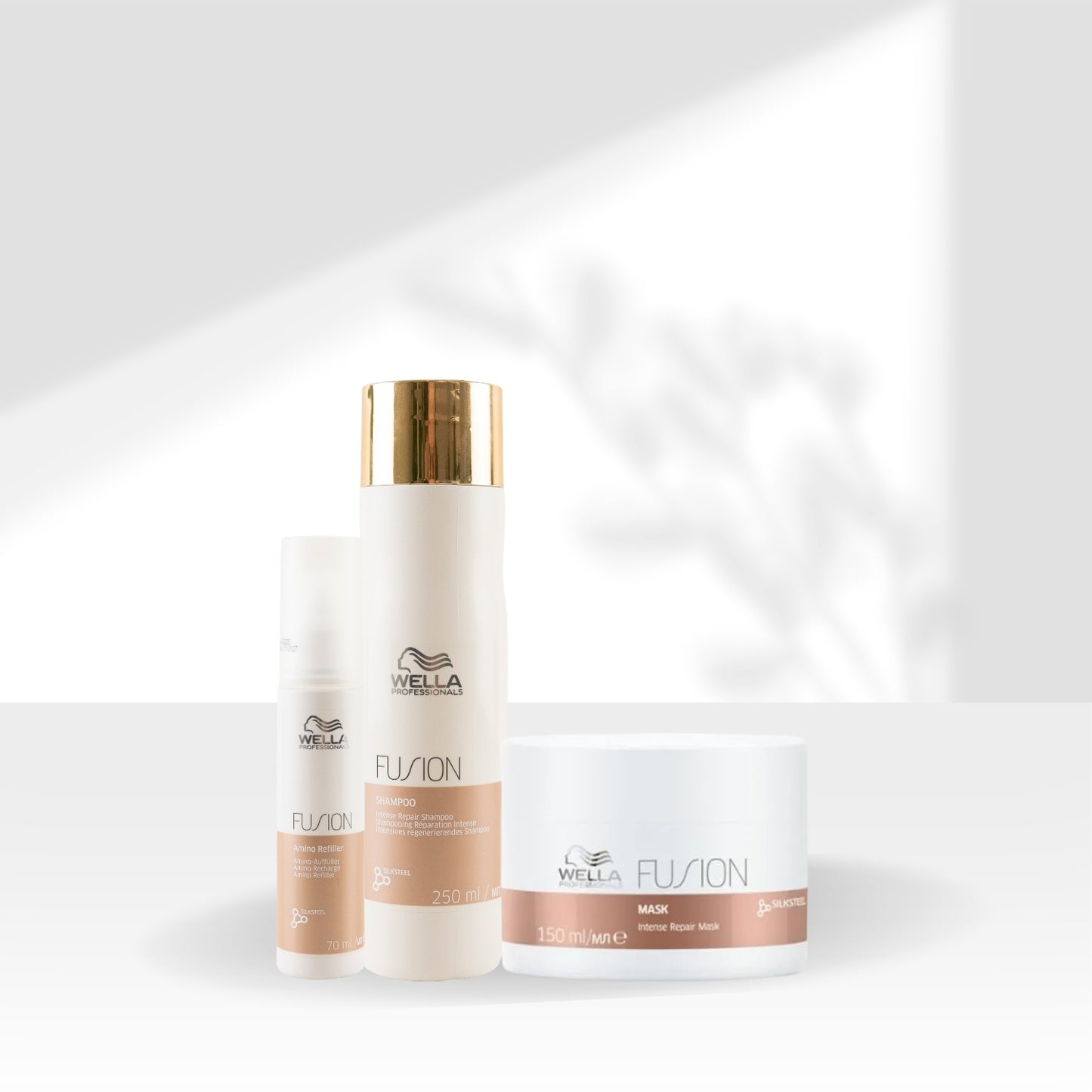 Kit Wella Fusion Shampoo 250 ml + Máscara 150 ml + Reconstrutor 70 ml