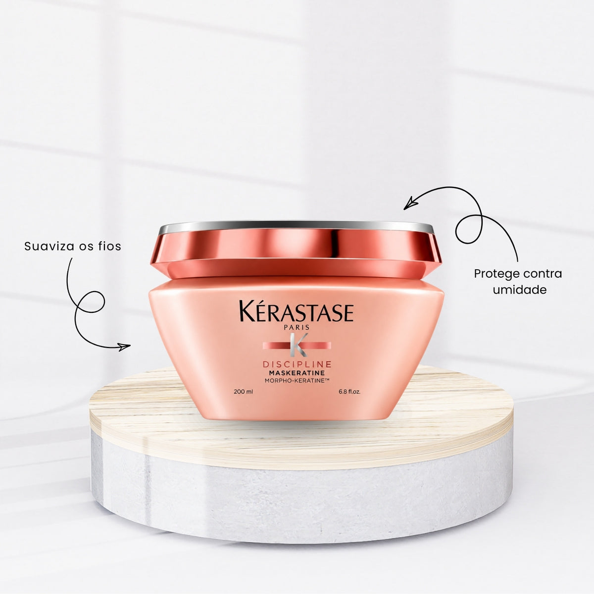 Kit Kérastase Discipline Shampoo 250 ml + Condicionador 200 ml + Máscara Maskeratine 200 ml