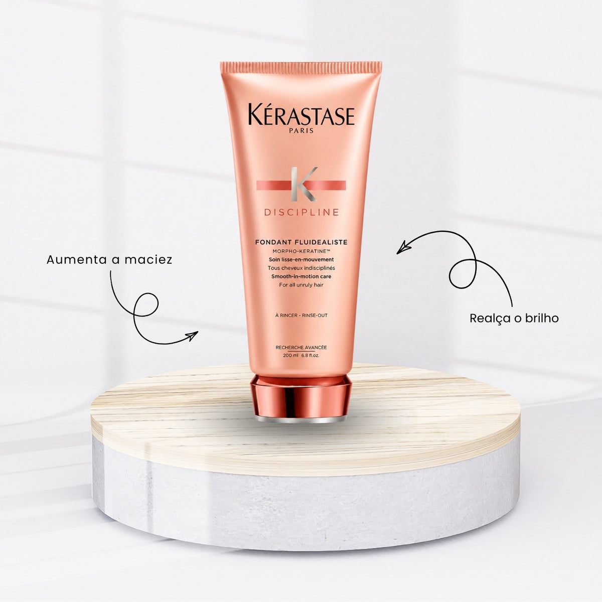 Kit Kérastase Discipline Fluidissime Keratine Shampoo + Condicionador + Máscara +Thermique