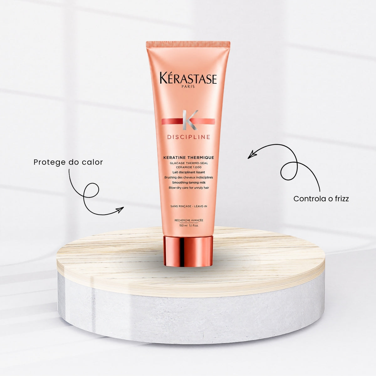 Kit Kérastase Discipline Fluidissime Keratine Shampoo + Condicionador + Máscara +Thermique