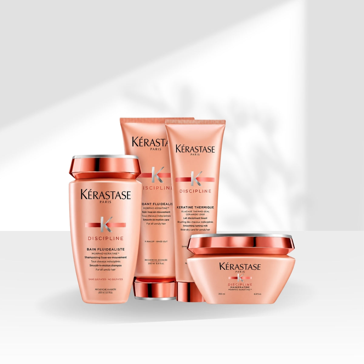 Kit Kérastase Discipline Fluidissime Keratine Shampoo + Condicionador + Máscara +Thermique