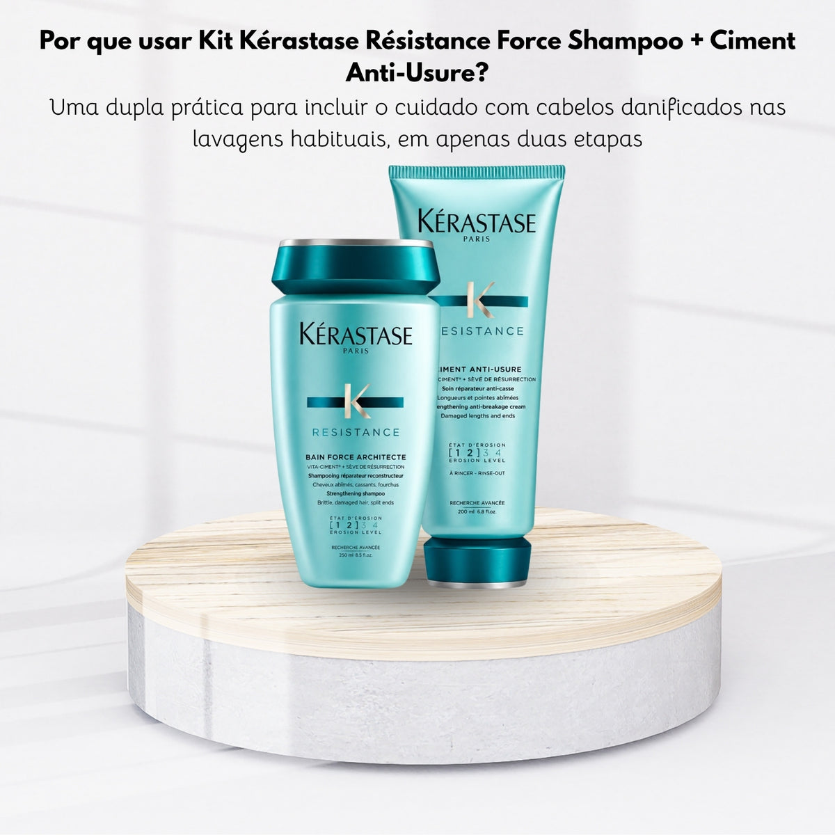 Kit Kérastase Résistance Force Shampoo 250 ml + Ciment Anti-Usure 200 ml