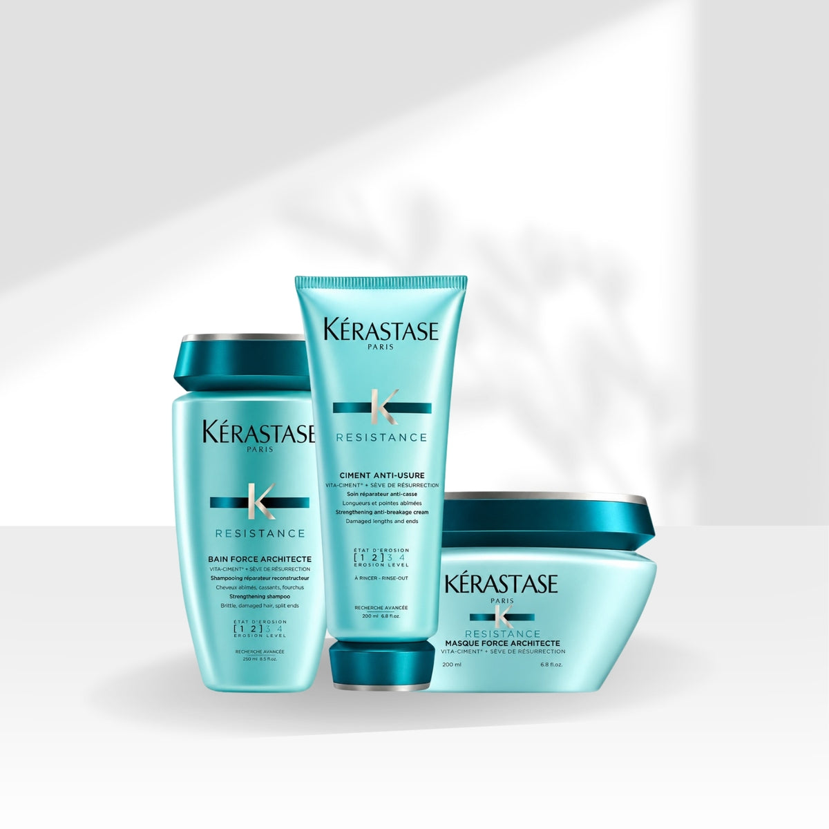 Kit Kérastase Résistance Force Shampoo 250 ml + Condicionador 200 ml + Máscara Force 200 g