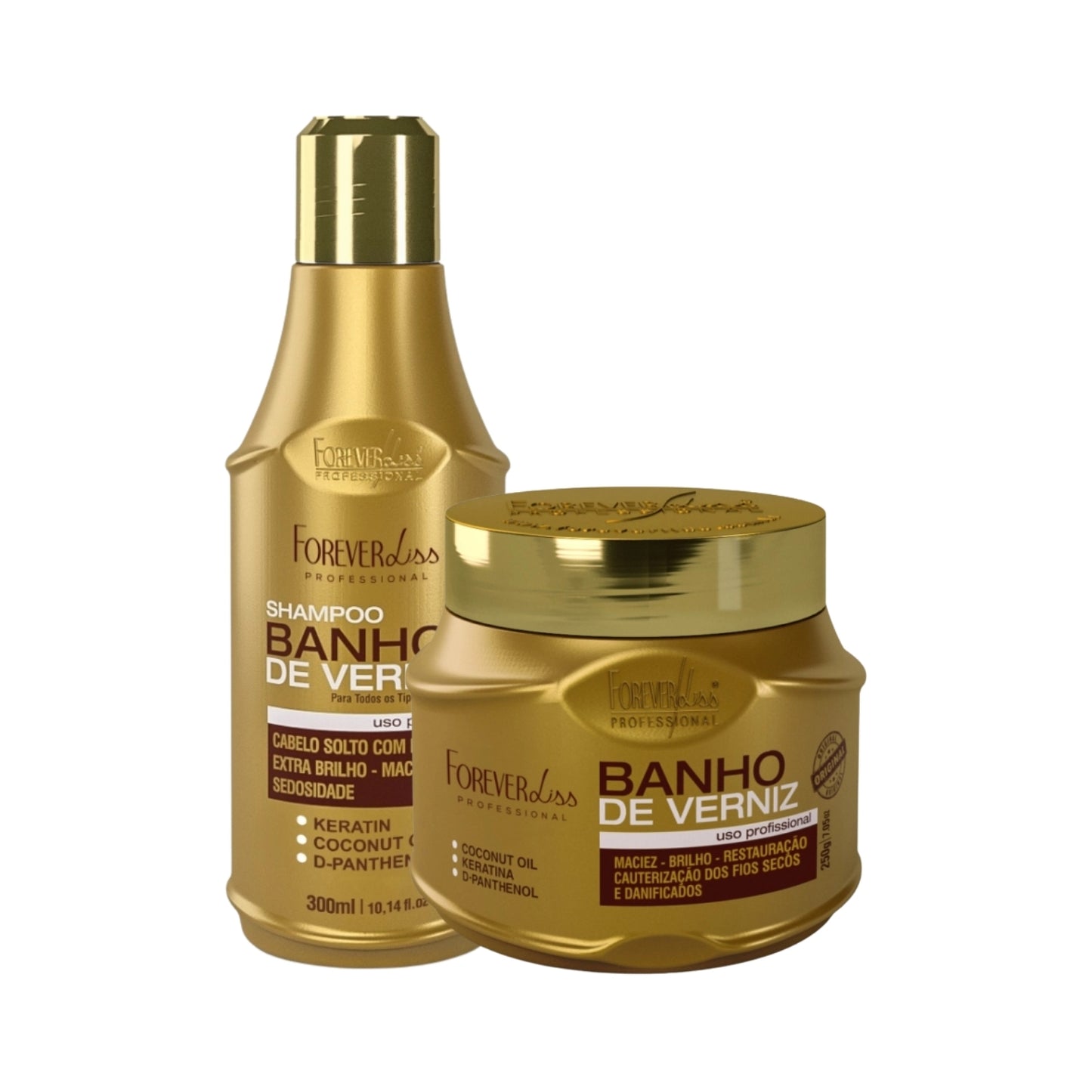Kit Forever Liss Banho de Verniz Especial Shampoo 300 ml + Máscara 250 g