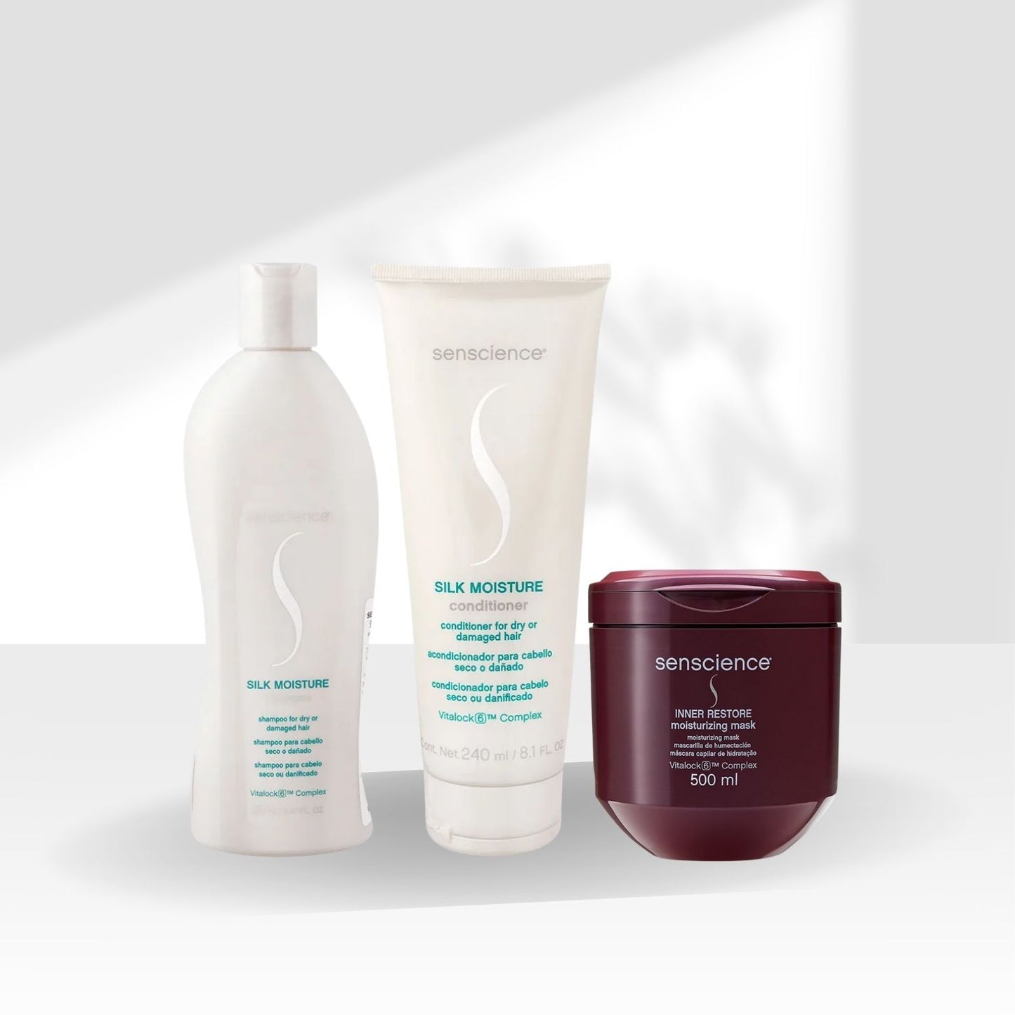 Kit Senscience Silk Moisture Shampoo 280 ml + Condicionador 240 ml + Inner Hidratação 500 ml