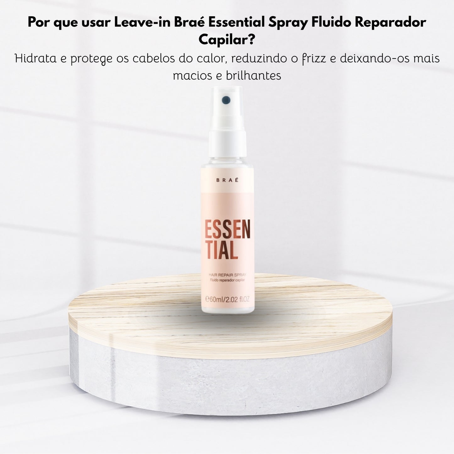 Leave-in Braé Essential Spray Fluido Reparador Capilar 60 ml