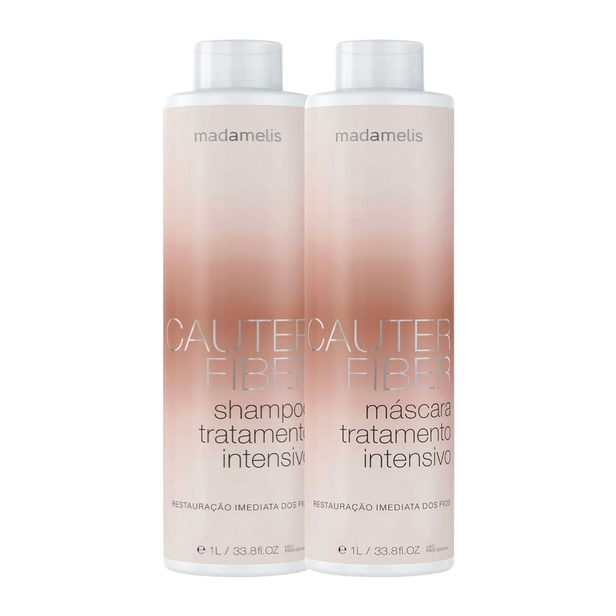 Kit Madamelis Cauter Fiber Shampoo + Máscara 1 Litro