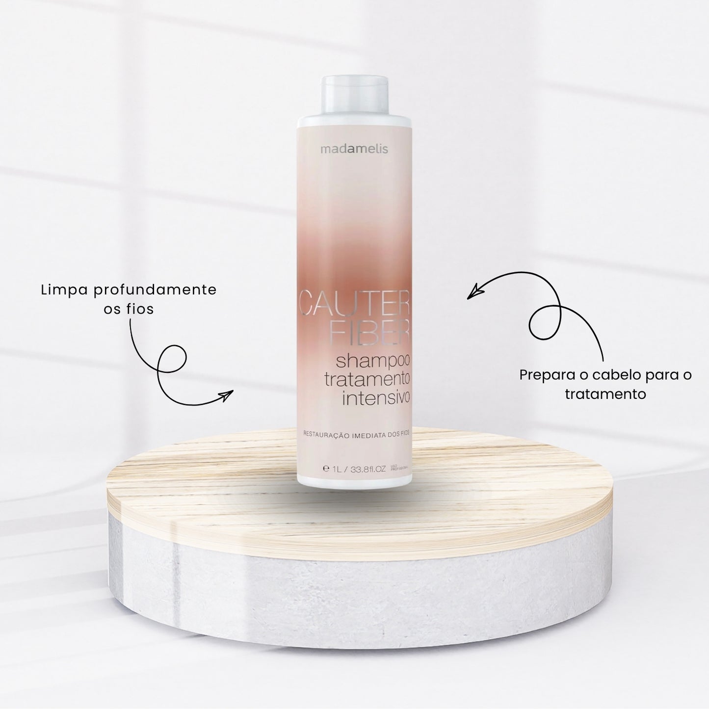 Kit Madamelis Cauter Fiber Shampoo + Máscara 1 Litro