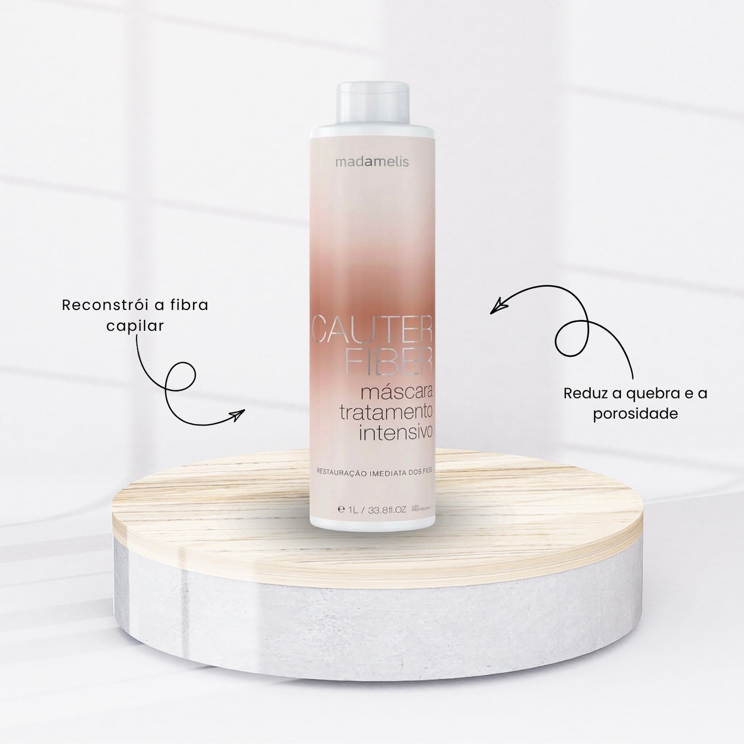 Kit Madamelis Cauter Fiber Shampoo + Máscara 1 Litro