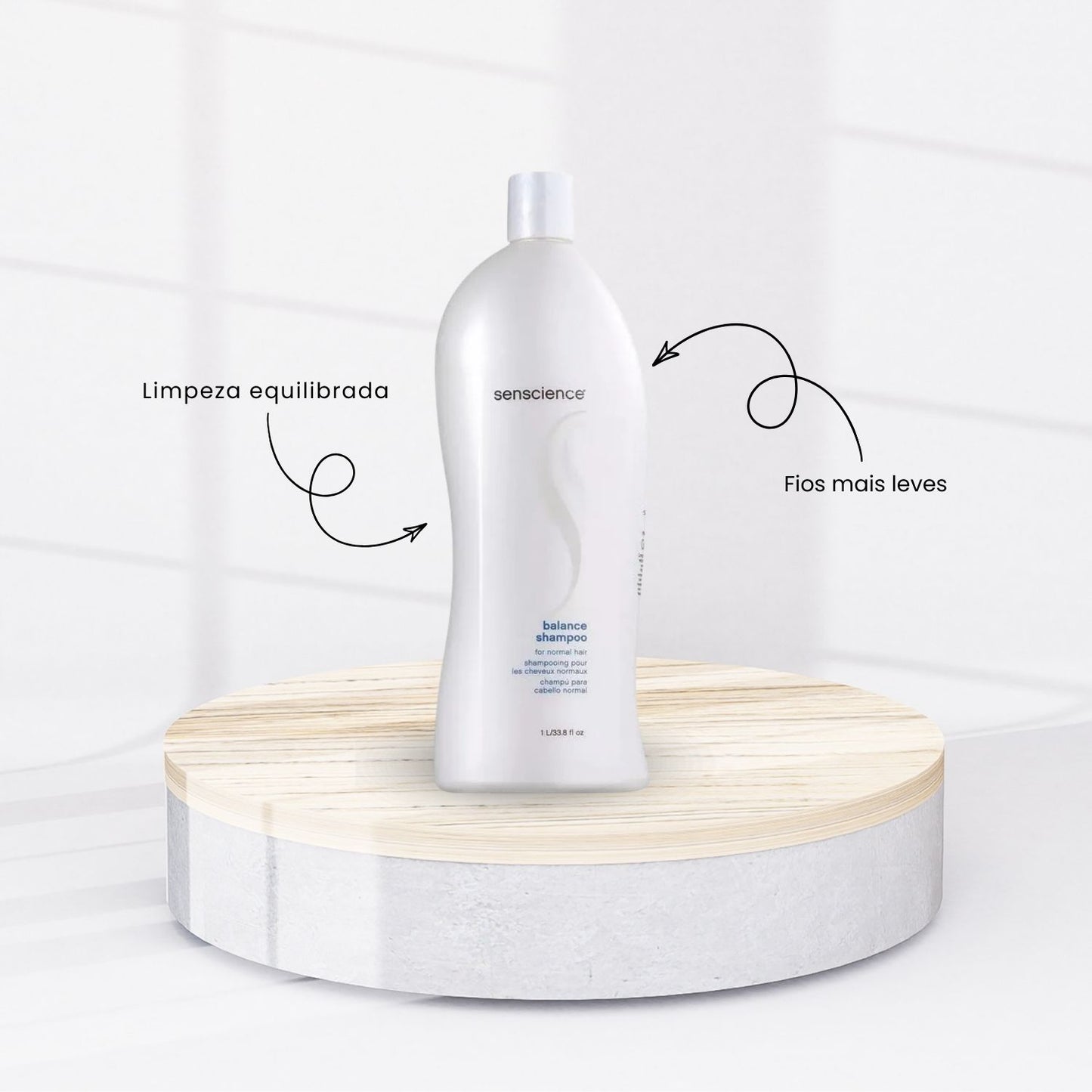 Kit Senscience Balance Shampoo + Condicionador 1 Litro + Inner Hidratação 500 ml