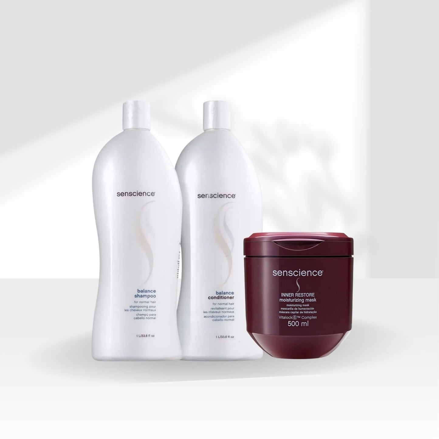 Kit Senscience Balance Shampoo + Condicionador 1 Litro + Inner Hidratação 500 ml