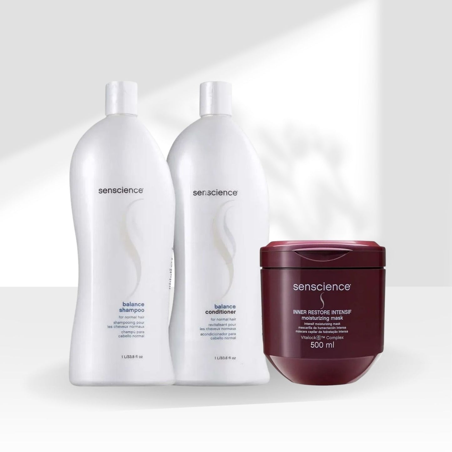 Kit Senscience Balance Shampoo + Condicionador 1 Litro + Inner Restore Intensif 500 ml