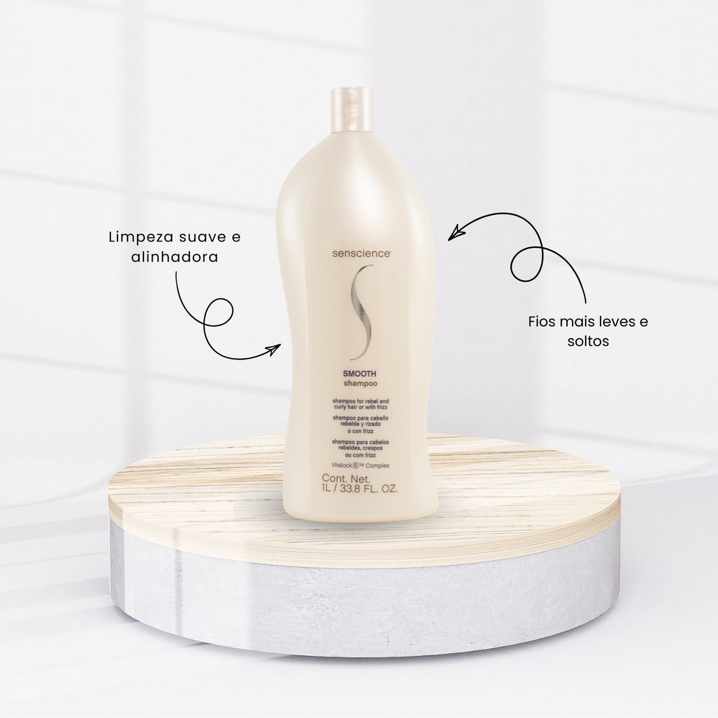 Kit Senscience Smooth Shampoo + Condicionador 1 Litro + Inner Restore Intensif 500 ml