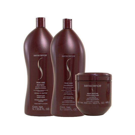 Kit Senscience True Hue Shampoo + Condicionador 1 Litro + Máscara Inner Intensif 500 ml