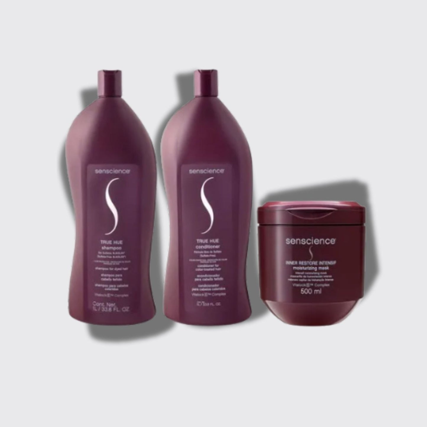 Kit Senscience True Hue Shampoo + Condicionador 1 Litro + Máscara Inner Intensif 500 ml