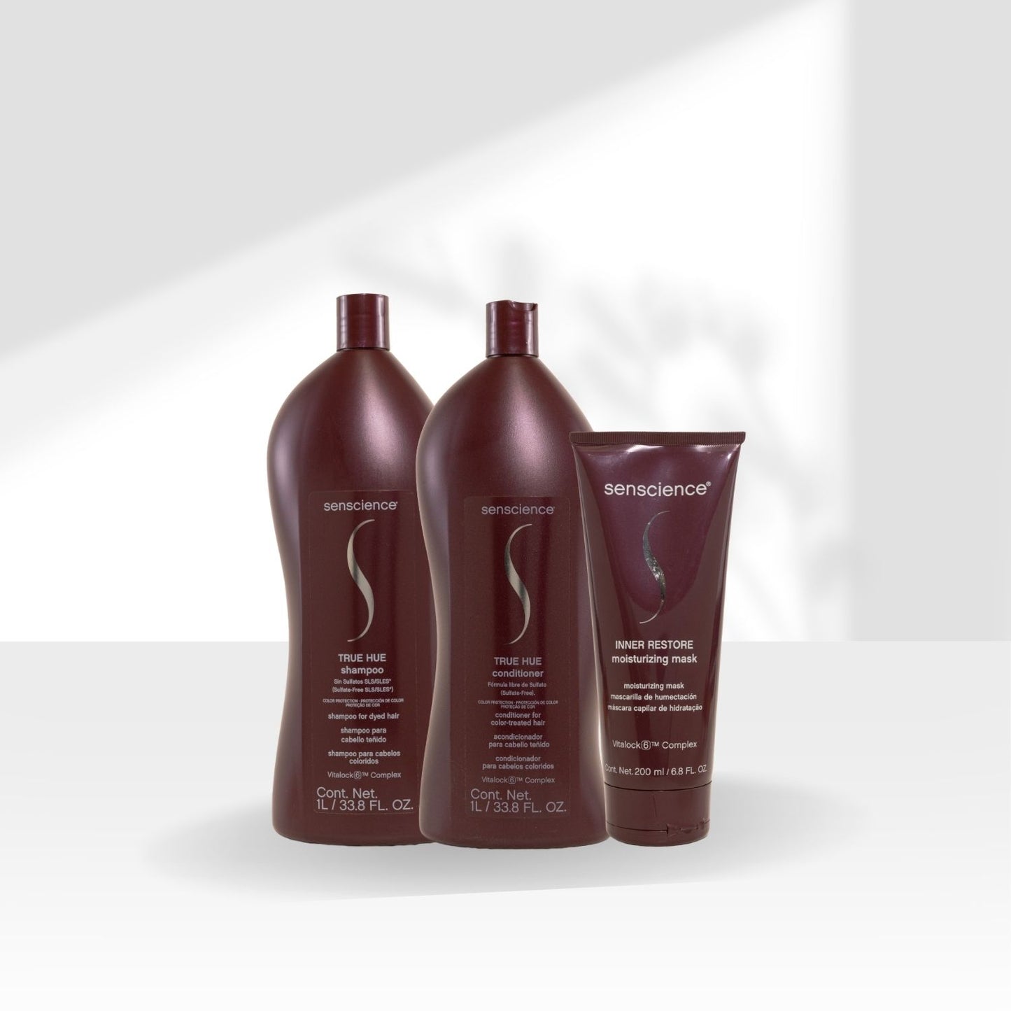 Kit Senscience True Hue Shampoo + Condicionador 1 Litro + Máscara Inner Restore 200 ml