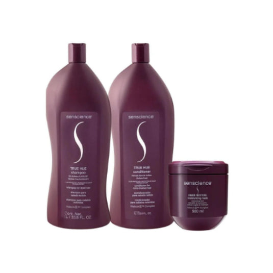 Kit Senscience True Hue Shampoo + Condicionador 1 Litro + Máscara Inner Hidratação 500 ml