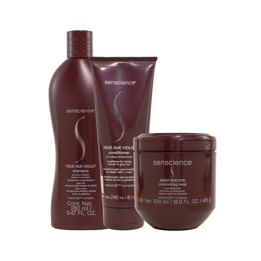 Kit Senscience True Hue Violet Shampoo 280 ml + Condicionador 240 ml + Inner Hidratação 500 ml