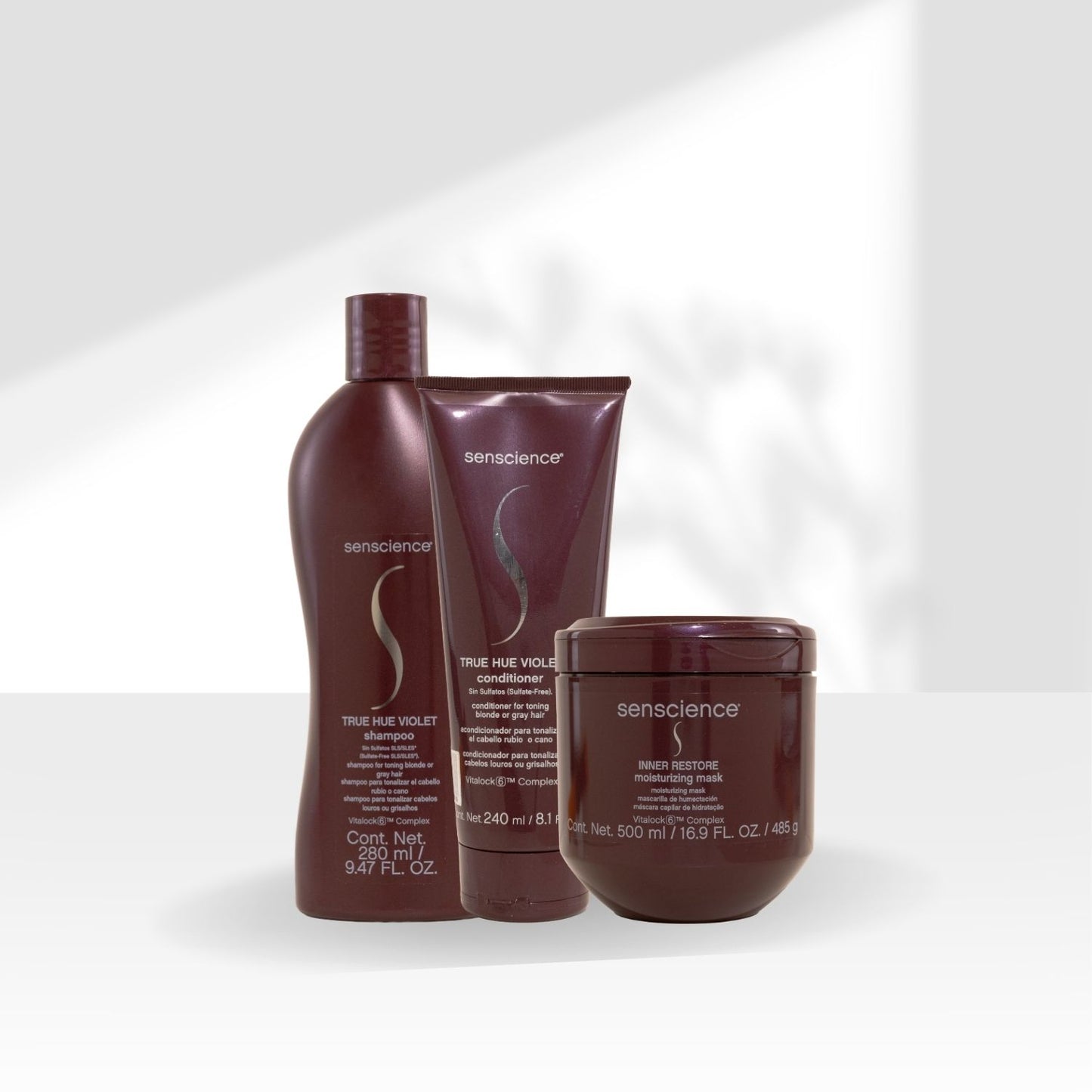 Kit Senscience True Hue Violet Shampoo 280 ml + Condicionador 240 ml + Inner Hidratação 500 ml