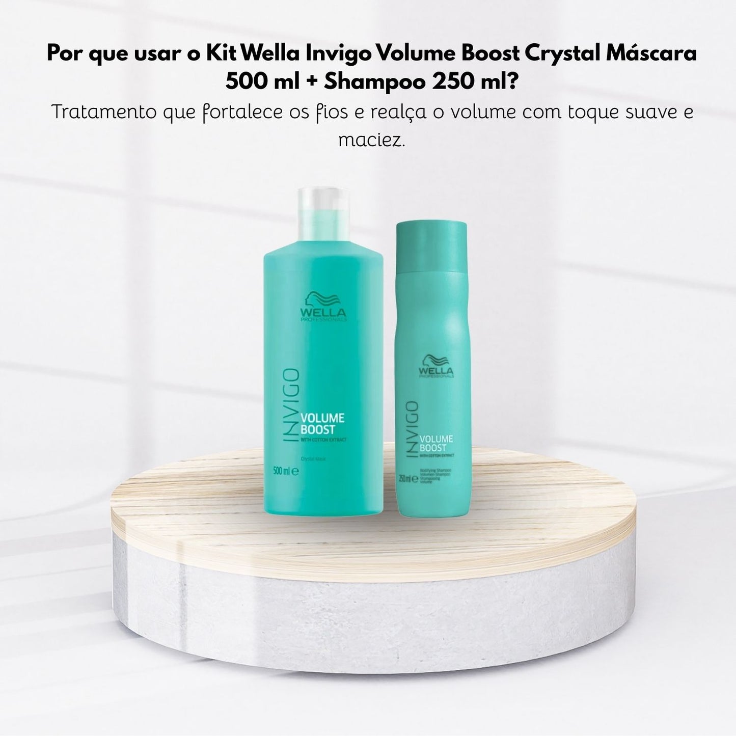 Kit Wella Invigo Volume Boost Crystal Máscara 500 ml + Shampoo 250 ml