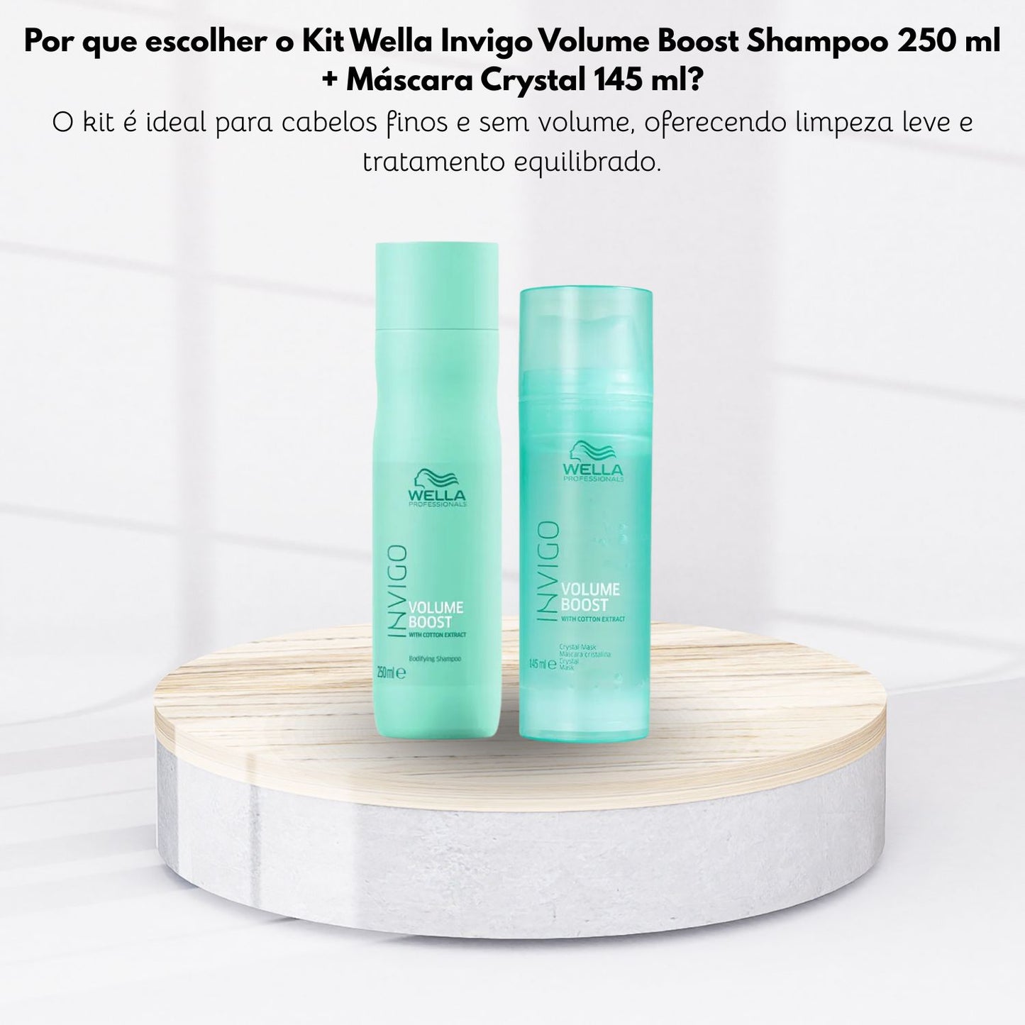 Kit Wella Invigo Volume Boost Shampoo 250 ml + Máscara Crystal 145 ml