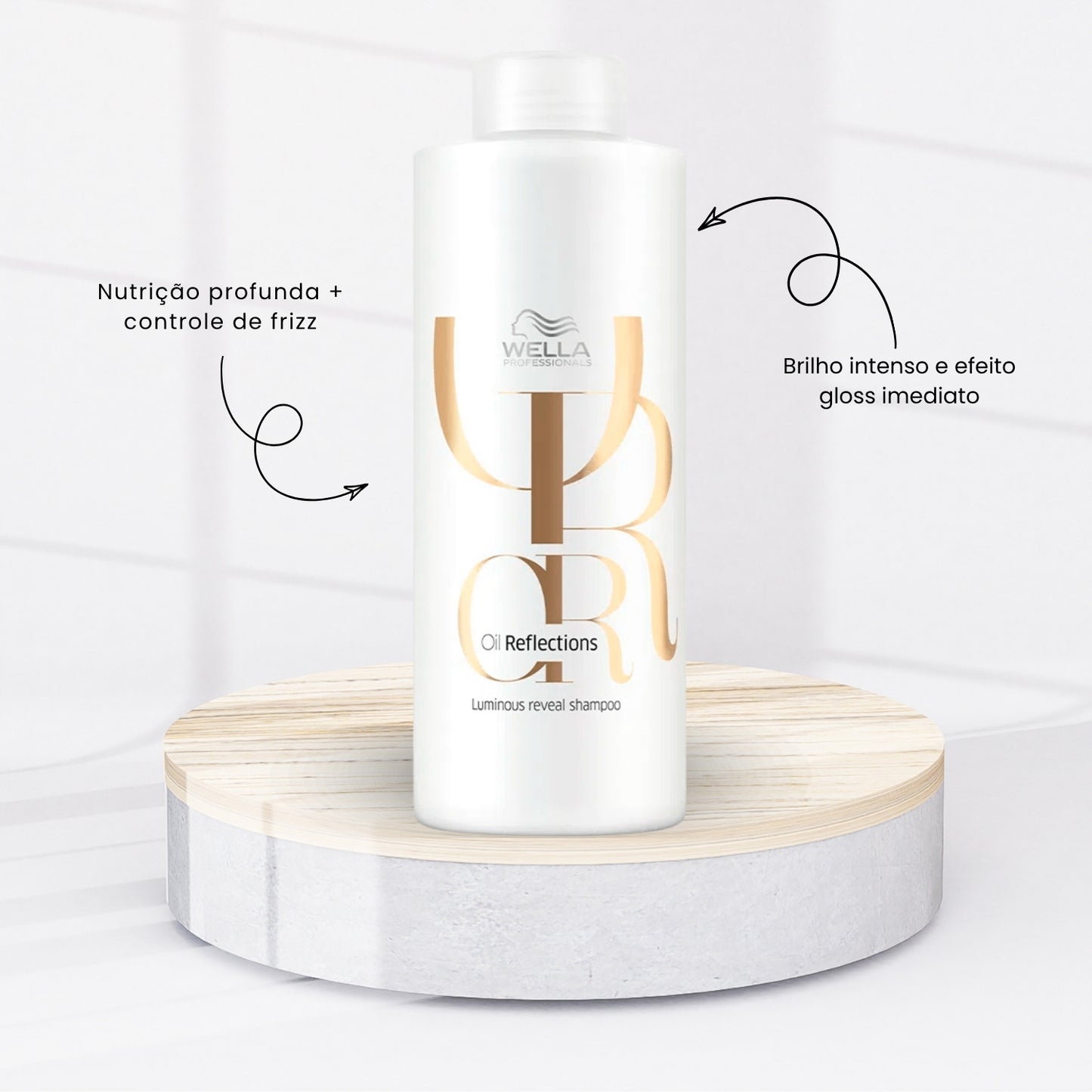 Kit Wella Oil Reflections Shampoo 1 Litro + Máscara 500 ml