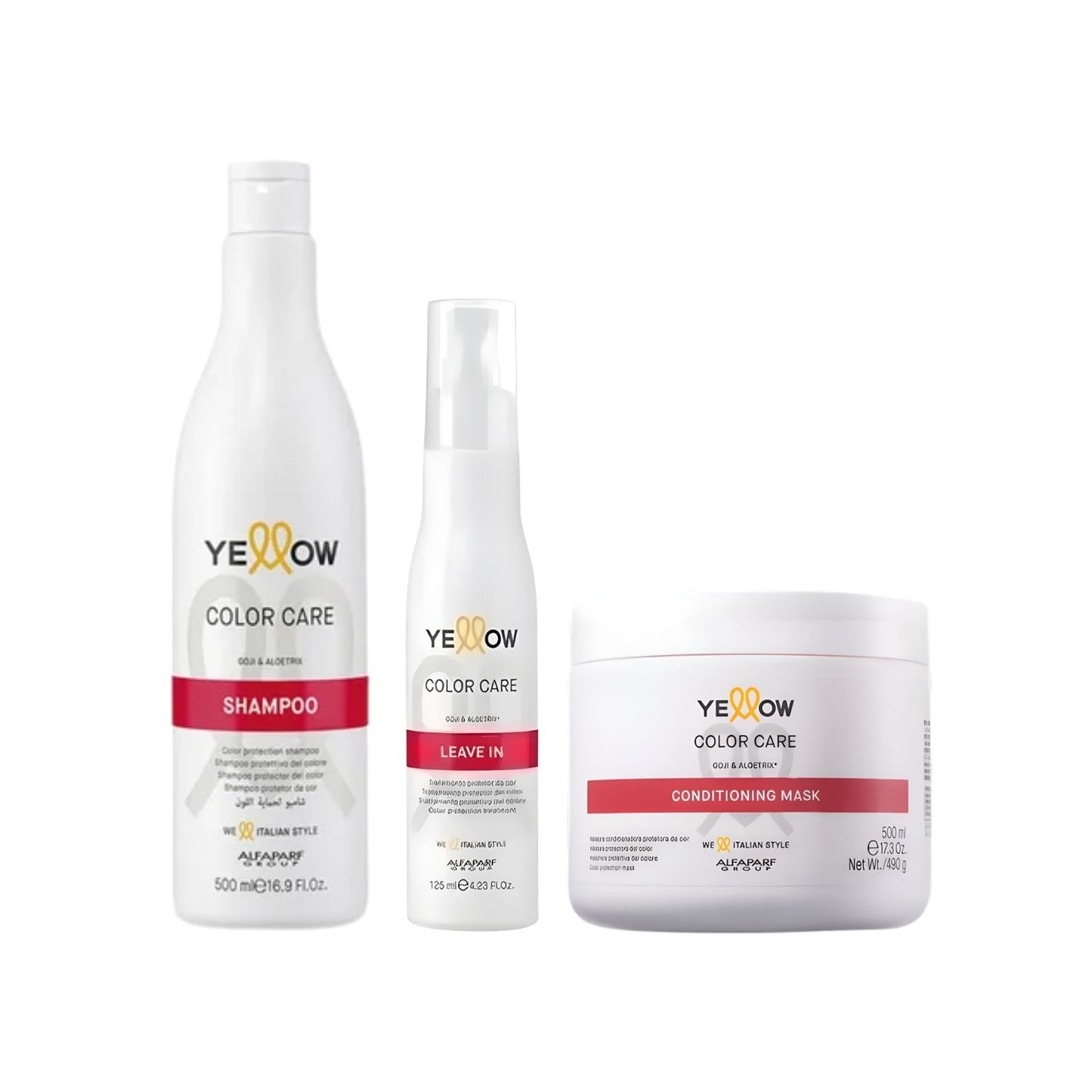 Kit Yellow Color Care Trio Shampoo 500 ml + Máscara 500 ml + Leave-in 125 ml