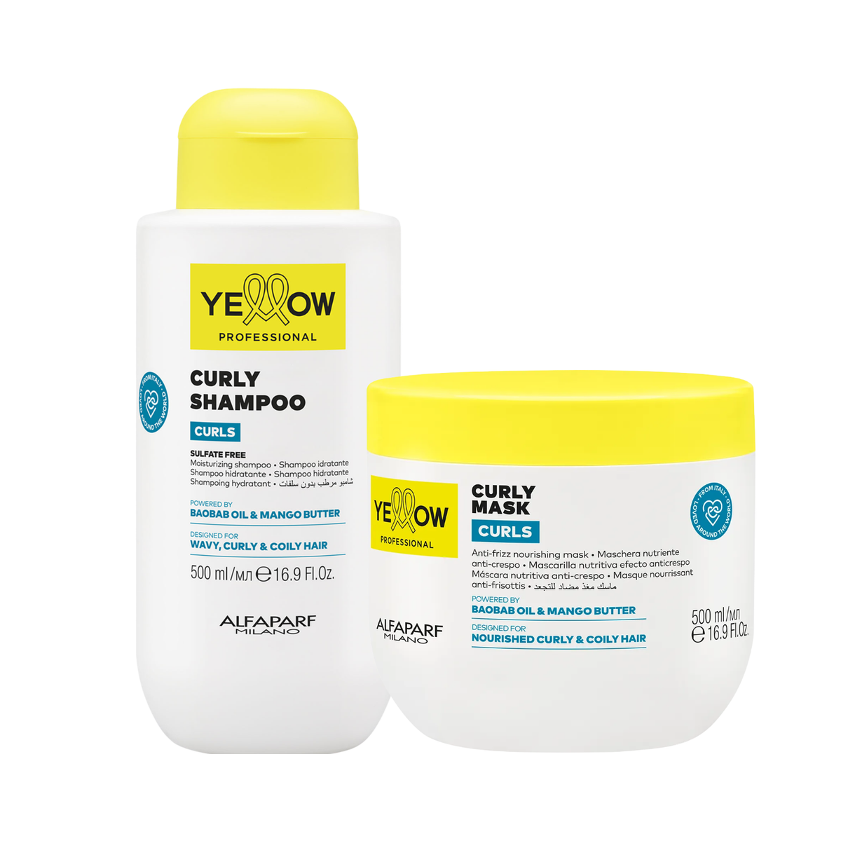 Kit Yellow Curls Shampoo + Máscara 500 ml